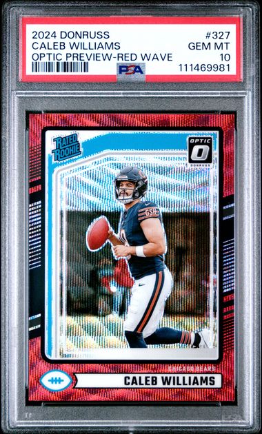 2024 Panini Donruss Caleb Williams #327 (Optic Preview-Red Wave) Gem Mt 10 front