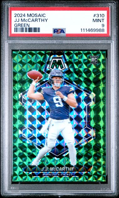 2024 Panini Mosaic Jj Mccarthy #310 (Green) Mint 9 front