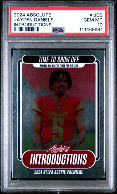 2024 Panini Absolute Introductions Jayden Daniels #Ijds Gem Mt 10 front