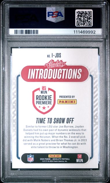 2024 Panini Absolute Introductions Jayden Daniels #Ijds Gem Mt 10 back