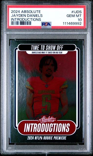 2024 Panini Absolute Introductions Jayden Daniels #Ijds Gem Mt 10 front