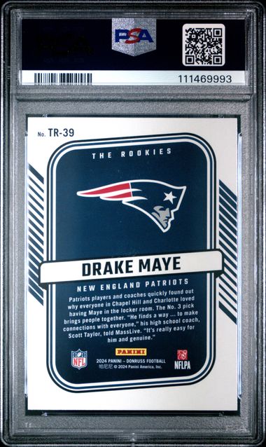 2024 Panini Donruss The Rookies Drake Maye #Tr39 Mint 9 back