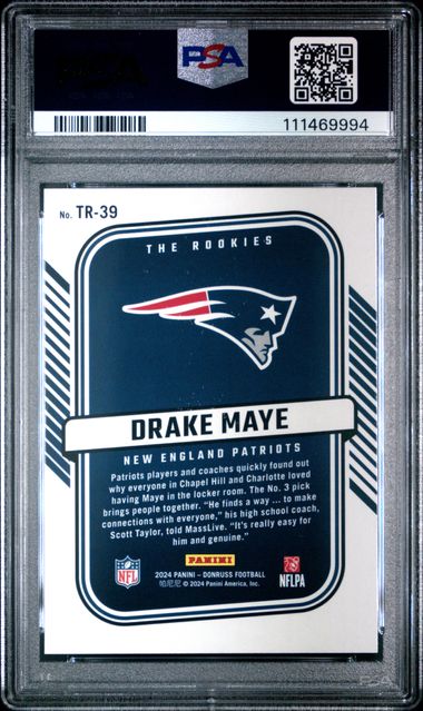2024 Panini Donruss The Rookies Drake Maye #Tr39 Mint 9 back
