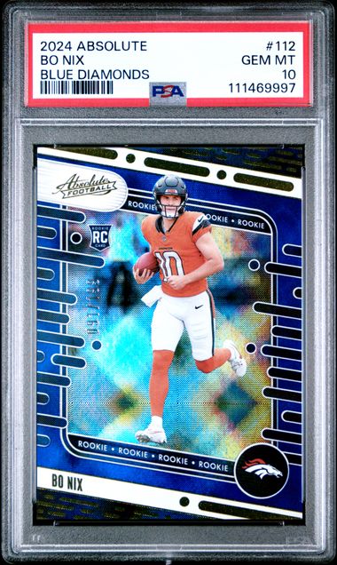 2024 Panini Absolute Bo Nix #112 (Blue Diamonds) Gem Mt 10 front