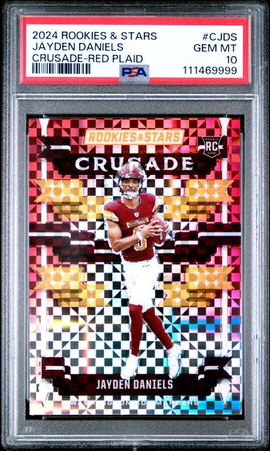2024 Panini Rookies & Stars Crusade Jayden Daniels #Cjds (Crusade-Red Plaid) Gem Mt 10 front