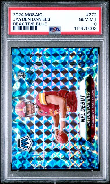 2024 Panini Mosaic Jayden Daniels #272 (Reactive Blue) Gem Mt 10 front