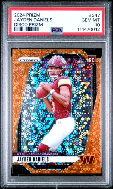 2024 Panini Prizm Jayden Daniels #347 (Disco Prizm) Gem Mt 10 front
