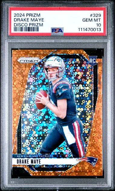 2024 Panini Prizm Drake Maye #329 (Disco Prizm) Gem Mt 10 front