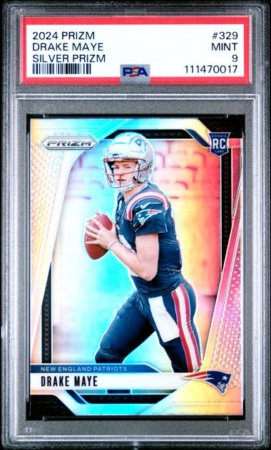 2024 Panini Prizm Drake Maye #329 (Silver Prizm) Mint 9 front