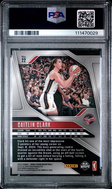 2024 Panini Prizm Wnba Caitlin Clark #22 Mint 9 back