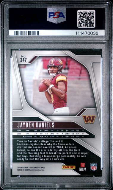 2024 Panini Prizm Jayden Daniels #347 Gem Mt 10 back