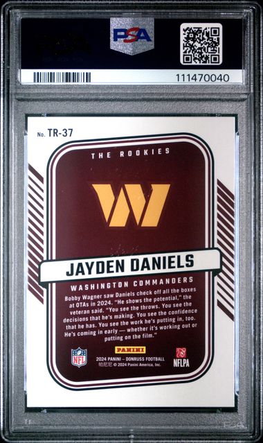 2024 Panini Donruss The Rookies Jayden Daniels #Tr37 Gem Mt 10 back