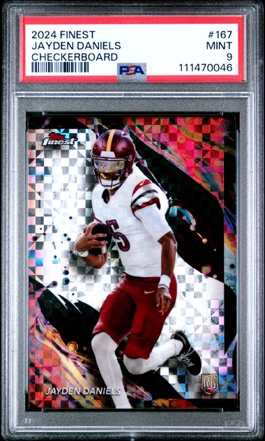 2024 Topps Finest Jayden Daniels #167 (Checkerboard) Mint 9 front