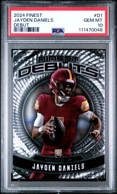 2024 Topps Finest Debut Jayden Daniels #D1 Gem Mt 10 front