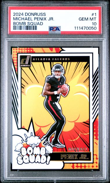 2024 Panini Donruss Bomb Squad Michael Penix Jr. #1 Gem Mt 10 front