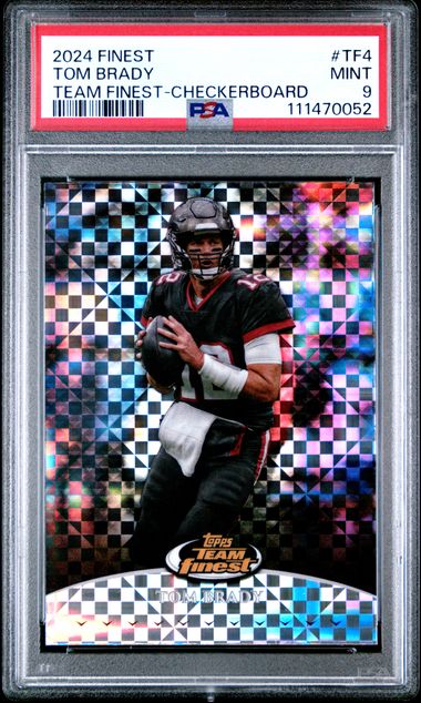 2024 Topps Finest Team Finest Tom Brady #Tf4 (Team Finest-Checkerboard) Mint 9 front