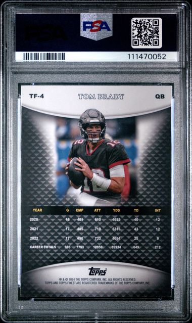 2024 Topps Finest Team Finest Tom Brady #Tf4 (Team Finest-Checkerboard) Mint 9 back