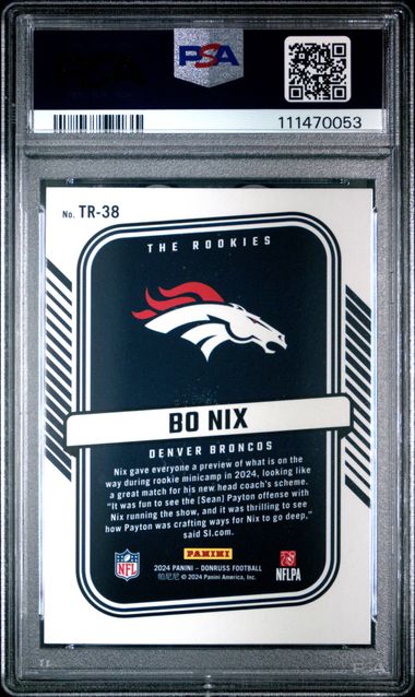2024 Panini Donruss The Rookies Bo Nix #Tr38 Mint 9 back