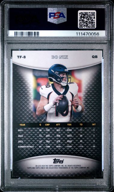 2024 Topps Finest Team Finest Bo Nix #Tf8 (Team Finest-Checkerboard) Gem Mt 10 back