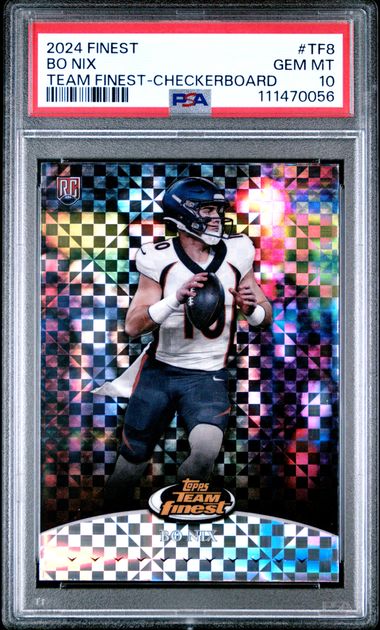 2024 Topps Finest Team Finest Bo Nix #Tf8 (Team Finest-Checkerboard) Gem Mt 10 front