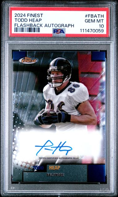 2024 Topps Finest Flashback Autographs Todd Heap #Fbath Gem Mt 10 front