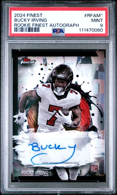 2024 Topps Finest Rookie Finest Autographs Bucky Irving #Rfam Mint 9 front