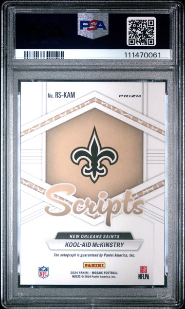 2024 Panini Mosaic Rookie Scripts Kool-Aid Mckinstry #Rskam Gem Mt 10 back