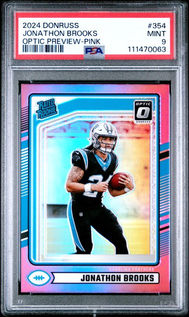 2024 Panini Donruss Jonathon Brooks #354 (Optic Preview-Pink) Mint 9 front