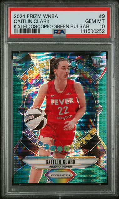 2024 Panini Prizm GREEN PULSAR #9 Caitlin Clark front