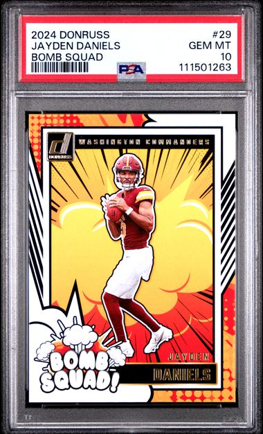 2024 Panini Donruss Bomb Squad Jayden Daniels #29 Gem Mt 10 front