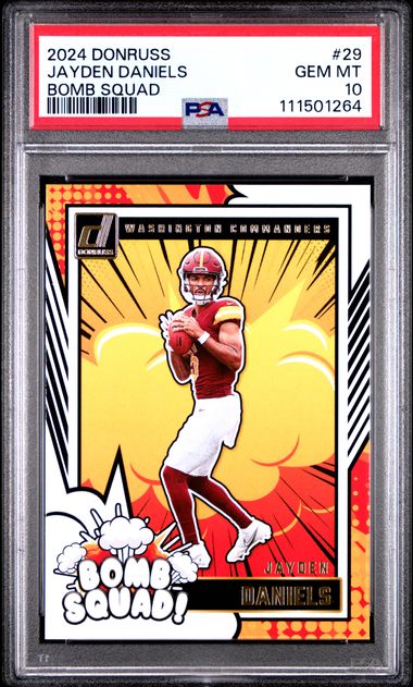 2024 Panini Donruss Bomb Squad Jayden Daniels #29 Gem Mt 10 front