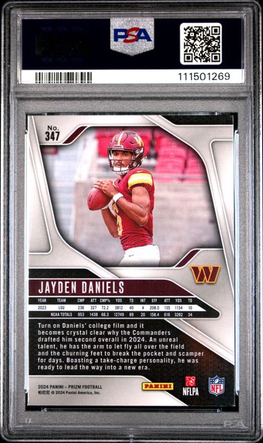2024 Panini Prizm Jayden Daniels #347 Nm-Mt 8 back
