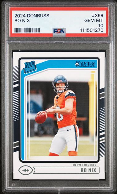 2024 Panini Donruss Bo Nix #369 Gem Mt 10 front