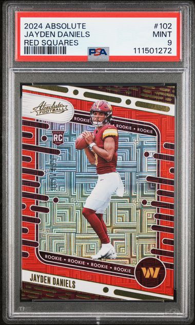 2024 Panini Absolute Jayden Daniels #102 (Red Squares) Mint 9 front
