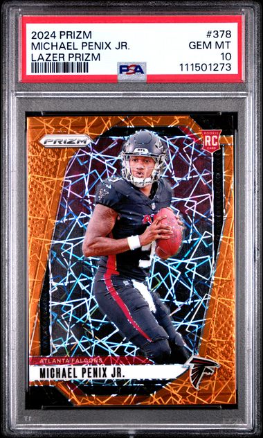 2024 Panini Prizm Michael Penix Jr. #378 (Lazer Prizm) Gem Mt 10 front
