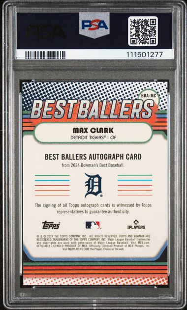 2024 Bowman's Best Best Ballers Autographs Max Clark #Bbamc Mint 9 back
