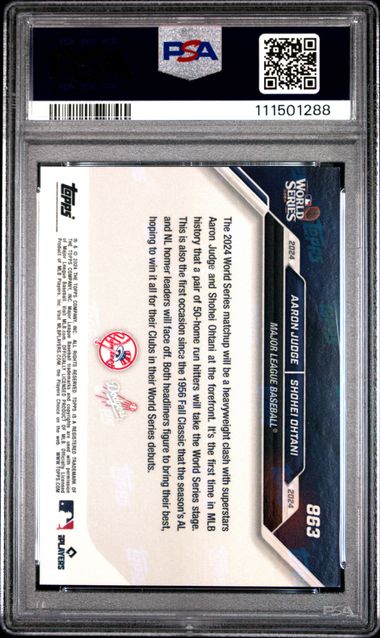 2024 Topps Now Judge/Ohtani #863 Gem Mt 10 back