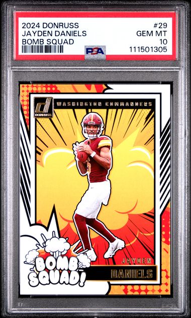 2024 Panini Donruss Bomb Squad Jayden Daniels #29 Gem Mt 10 front