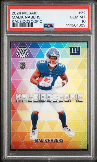 2024 Panini Mosaic Kaleidoscopic Malik Nabers #22 Gem Mt 10 front