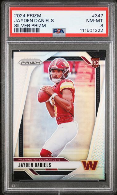 2024 Panini Prizm Jayden Daniels #347 (Silver Prizm) Nm-Mt 8 front