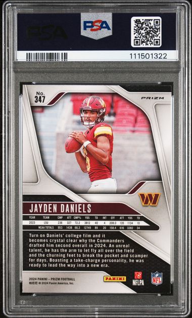 2024 Panini Prizm Jayden Daniels #347 (Silver Prizm) Nm-Mt 8 back
