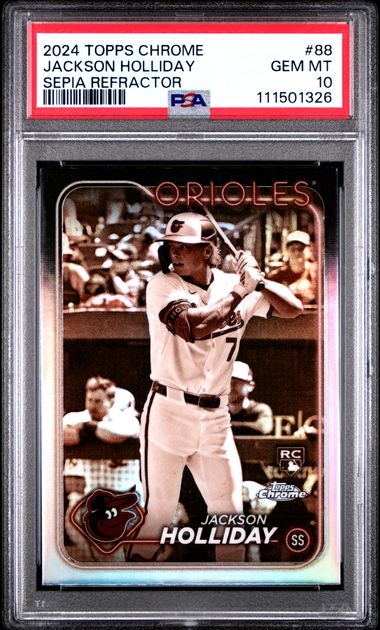 2024 Topps Chrome Jackson Holliday #88 (Sepia Refractor) Gem Mt 10 front