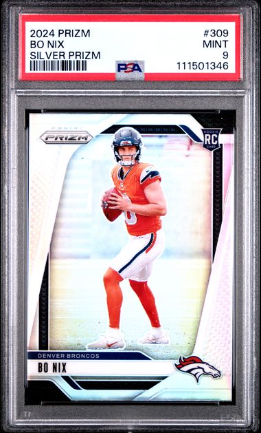 2024 Panini Prizm Bo Nix #309 (Silver Prizm) Mint 9 front