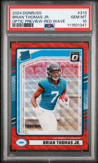 2024 Panini Donruss Brian Thomas Jr. #313 (Optic Preview-Red Wave) Gem Mt 10 front