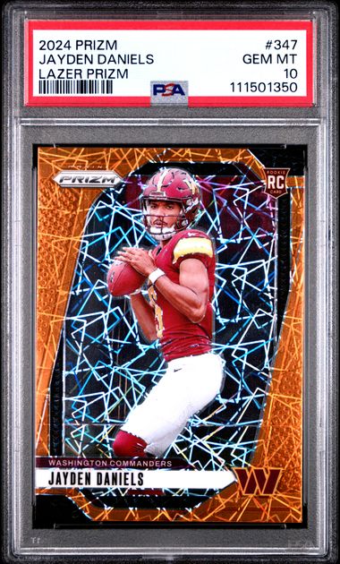 2024 Panini Prizm Jayden Daniels #347 (Lazer Prizm) Gem Mt 10 front