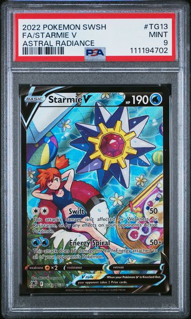 2022 Pokemon Sword & Shield Astral Radiance Fa/Starmie V #Tg13 (Astral Radiance) Mint 9 front