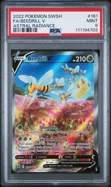 2022 Pokemon Sword & Shield Astral Radiance Fa/Beedrill V #161 (Astral Radiance) Mint 9 front