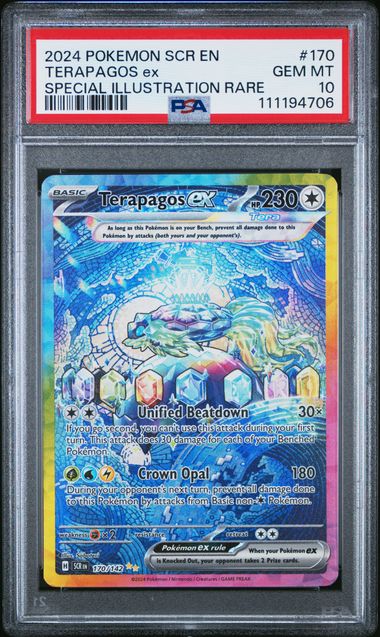 2024 Pokemon Scr En-Stellar Crown Terapagos Ex #170 (Special Illustration Rare) Gem Mt 10 front