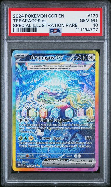 2024 Pokemon Scr En-Stellar Crown Terapagos Ex #170 (Special Illustration Rare) Gem Mt 10 front