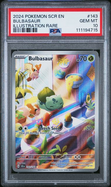 2024 Pokemon Scr En-Stellar Crown Bulbasaur #143 (Illustration Rare) Gem Mt 10 front
